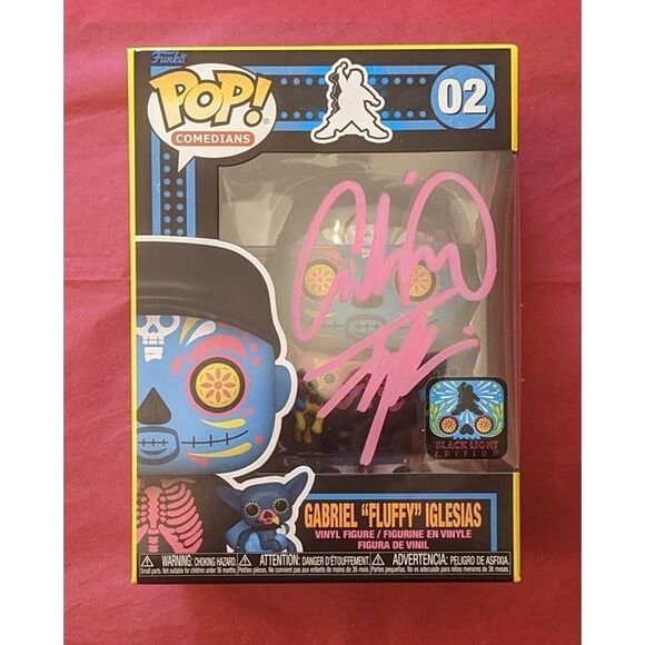 Autographed! Funko Pop Gabriel “Fluffy” Iglesias Day Of The Dead Blackli… - Picture 1 of 1